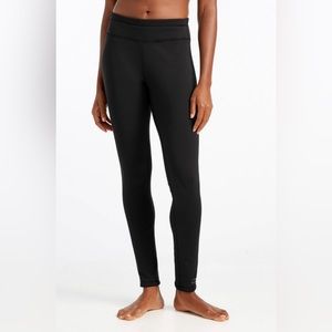 LL Bean Women's Primaloft ThermaStretch Fleece Tights Black Size L
